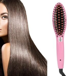 Pink Hair Straightener Brush